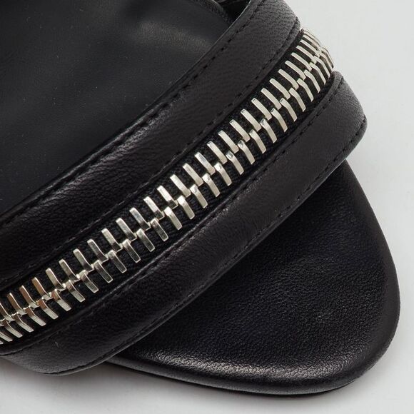 Giuseppe Zanotti Black Leather Zipper Ankle Strap Sandals Size 38 - Picture 7 of 7